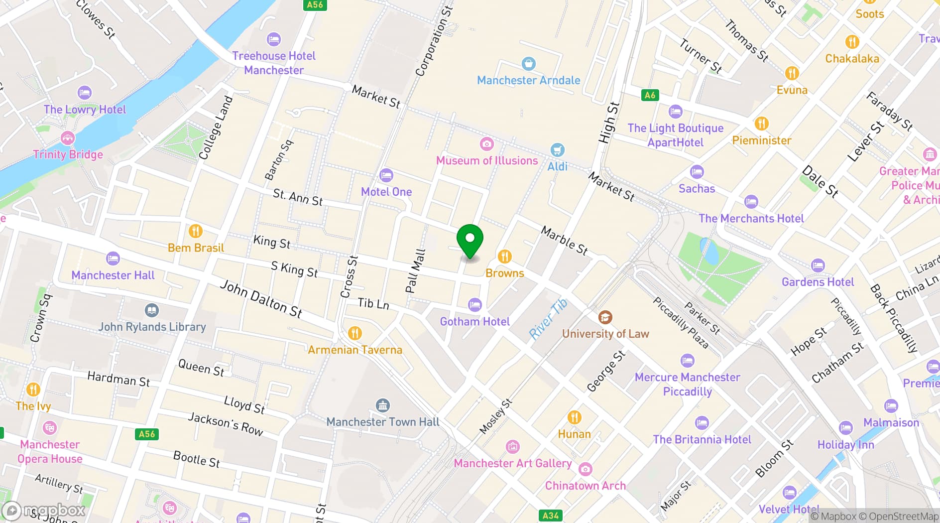 Map showing The Black Cat Club