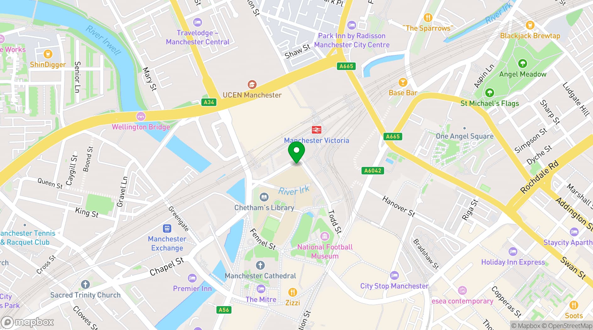 Map showing Plus 1 at Manchester Arena