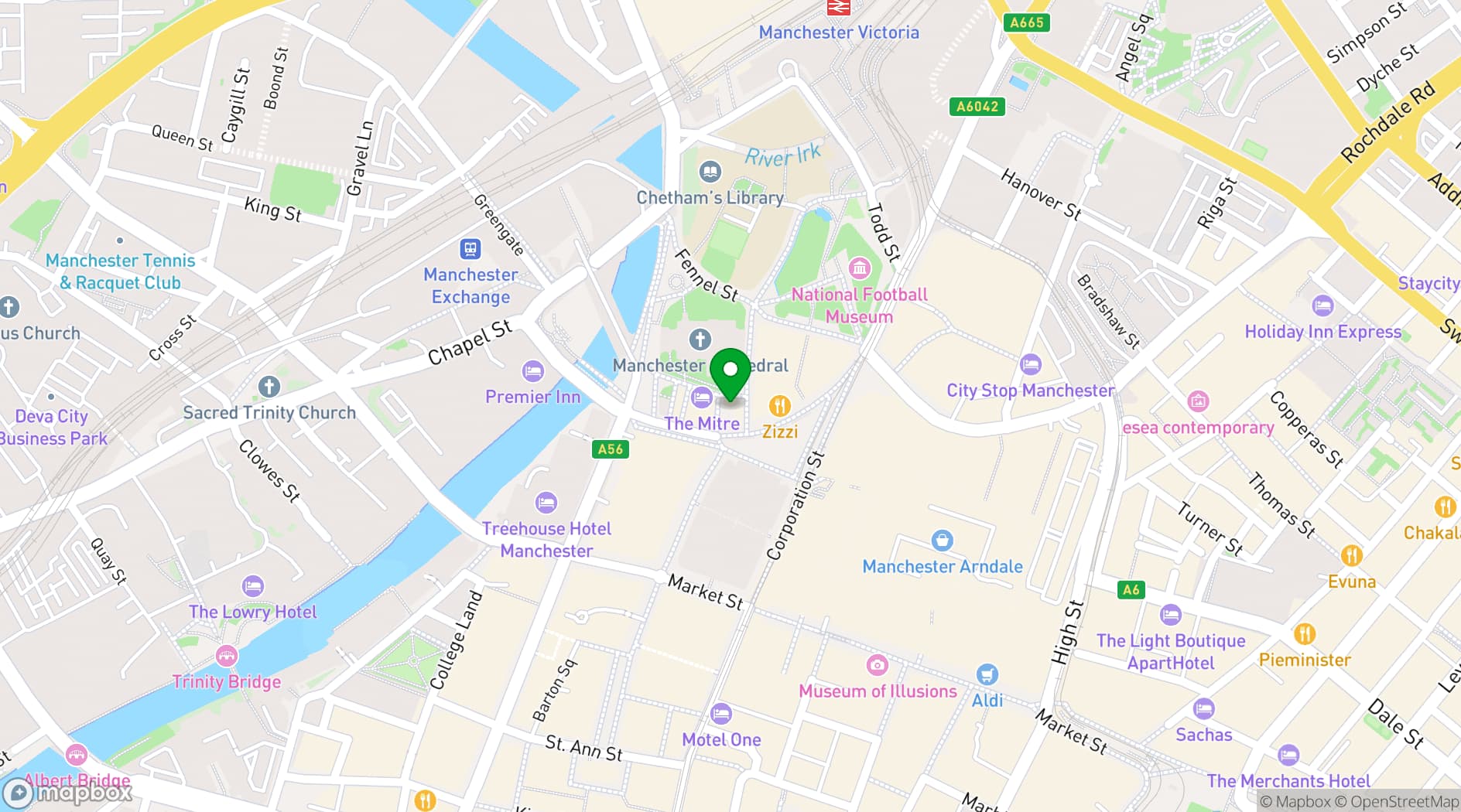 Map showing The Old Wellington Manchester