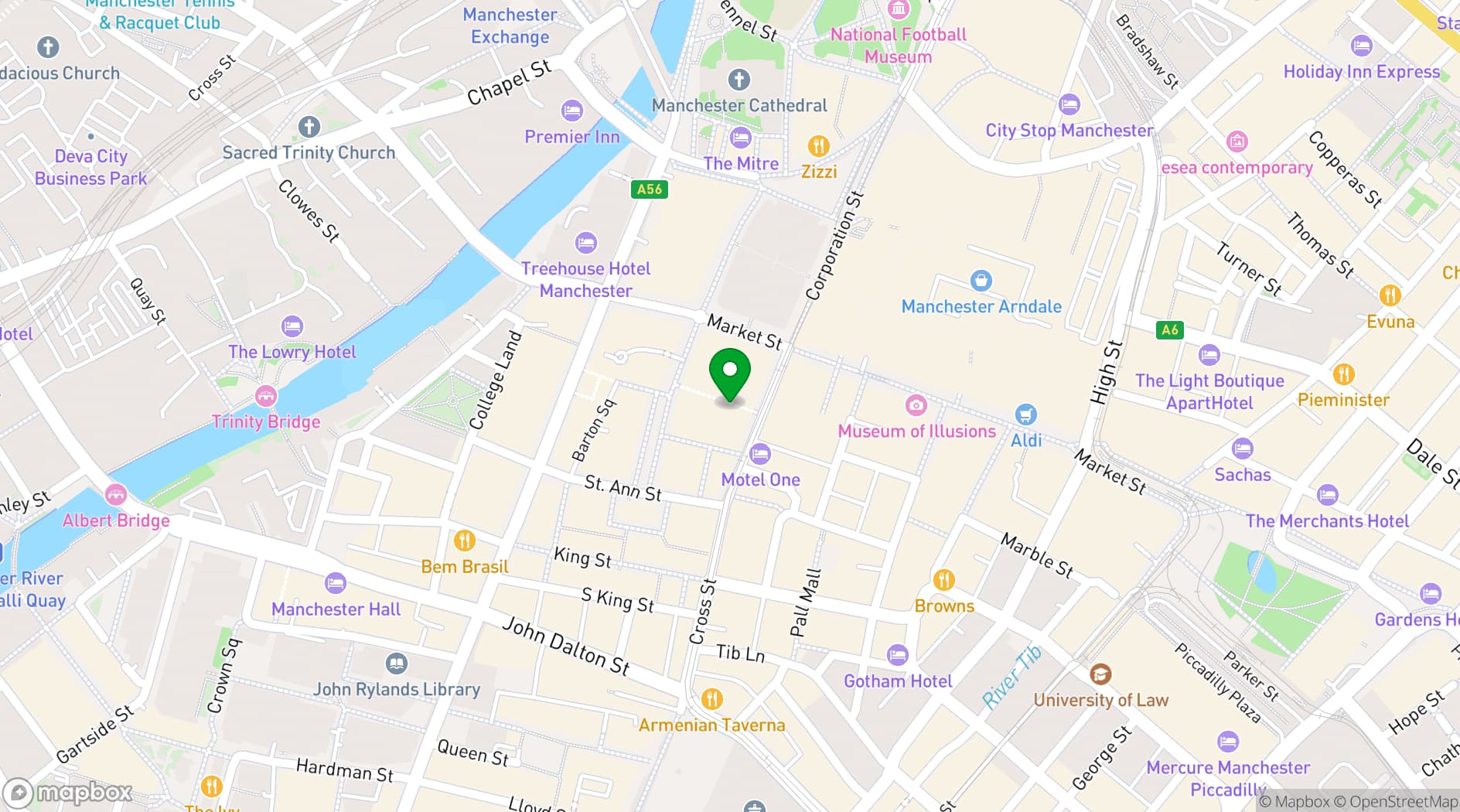 Map showing Fridays Royal Exchange 