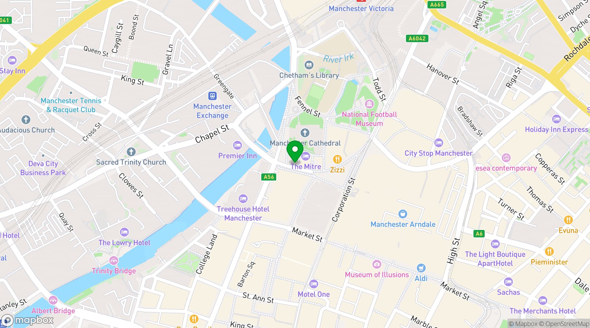 Map showing Meeting Rooms at Manchester Cathedral Visitor Centre