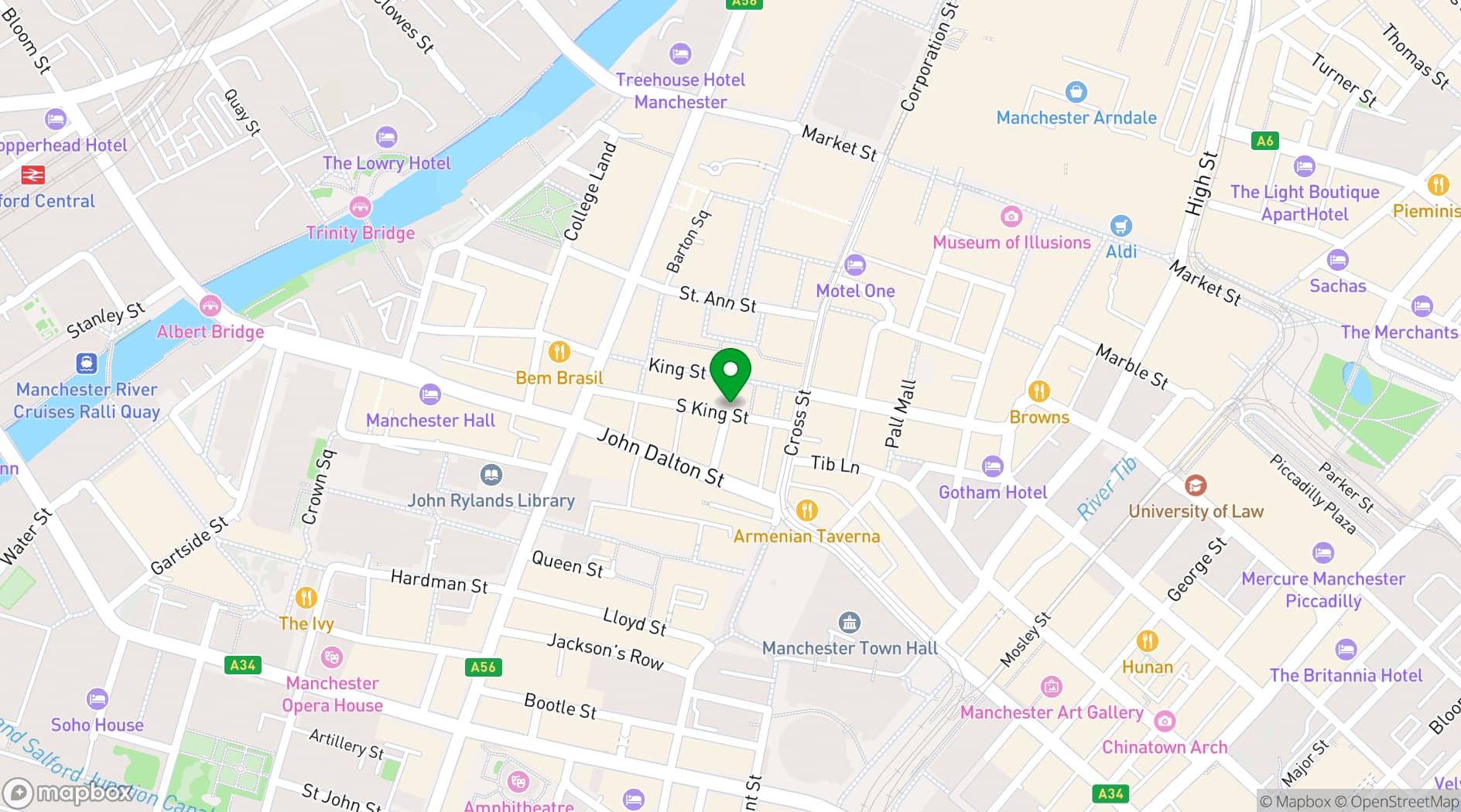 Map showing WOOD Manchester
