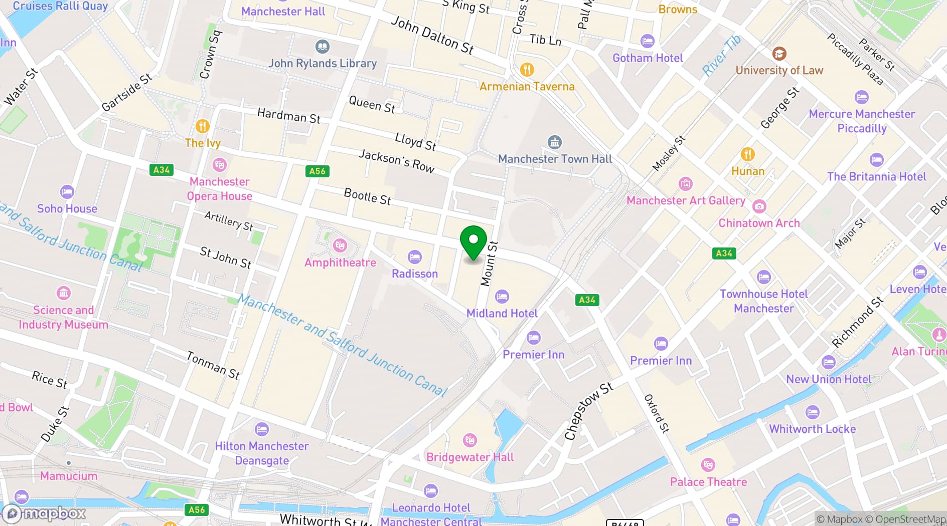 Map showing EXHIBITION MCR