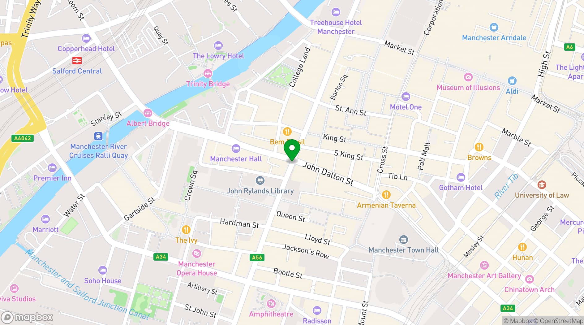 Map showing Sawyers Arms
