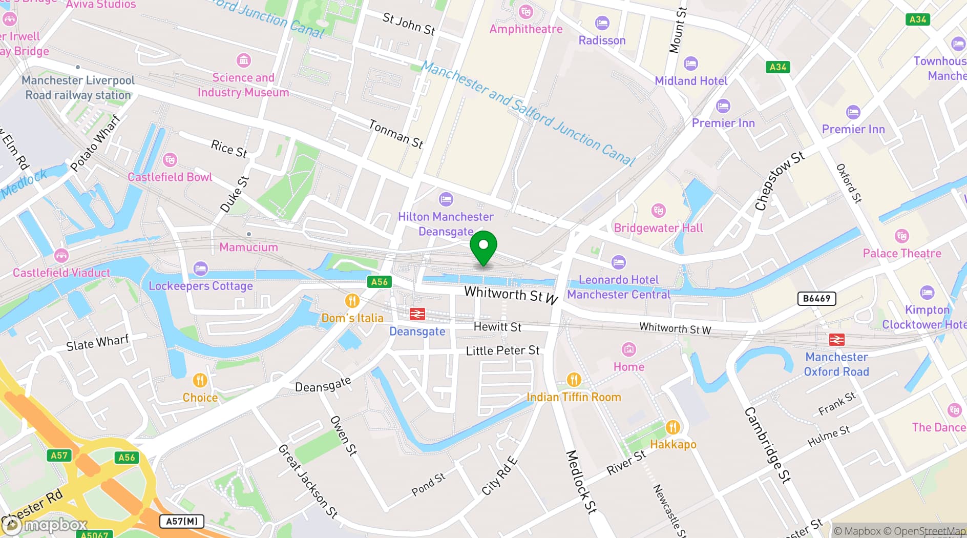 Map showing Revolution Deansgate Locks