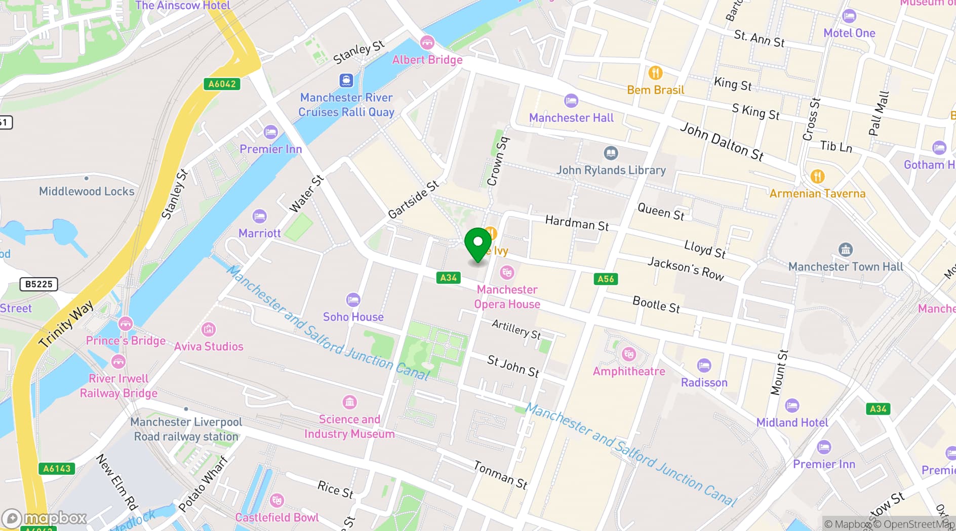 Map showing 20 Stories Restaurant
