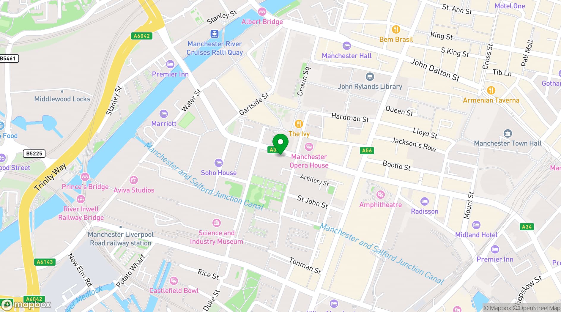 Map showing Everyman Manchester