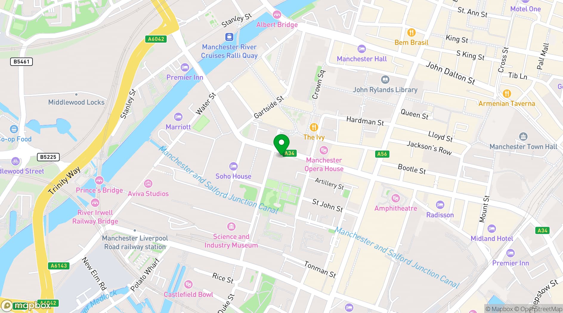 Map showing Smolensky Gallery (Art Gallery in Manchester)