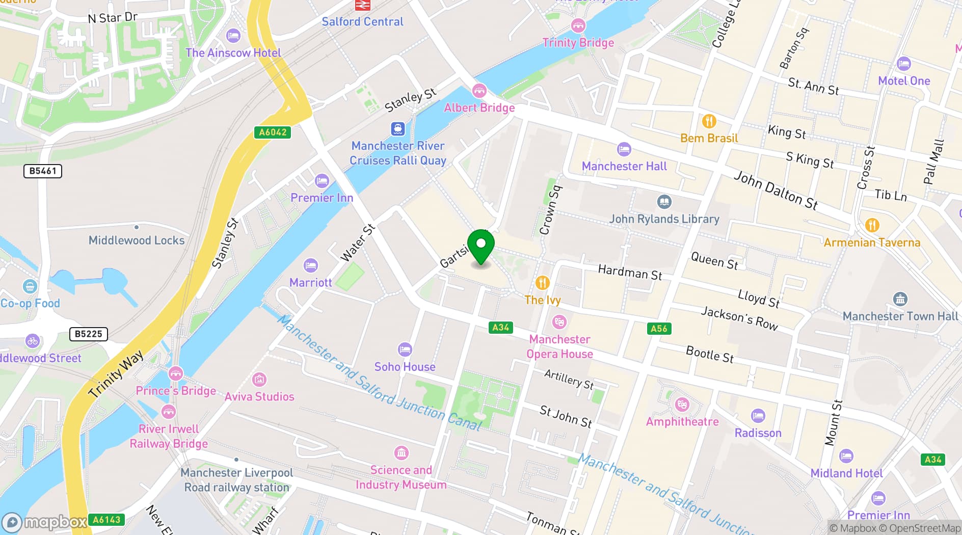 Map showing Manchester International Conference Centre