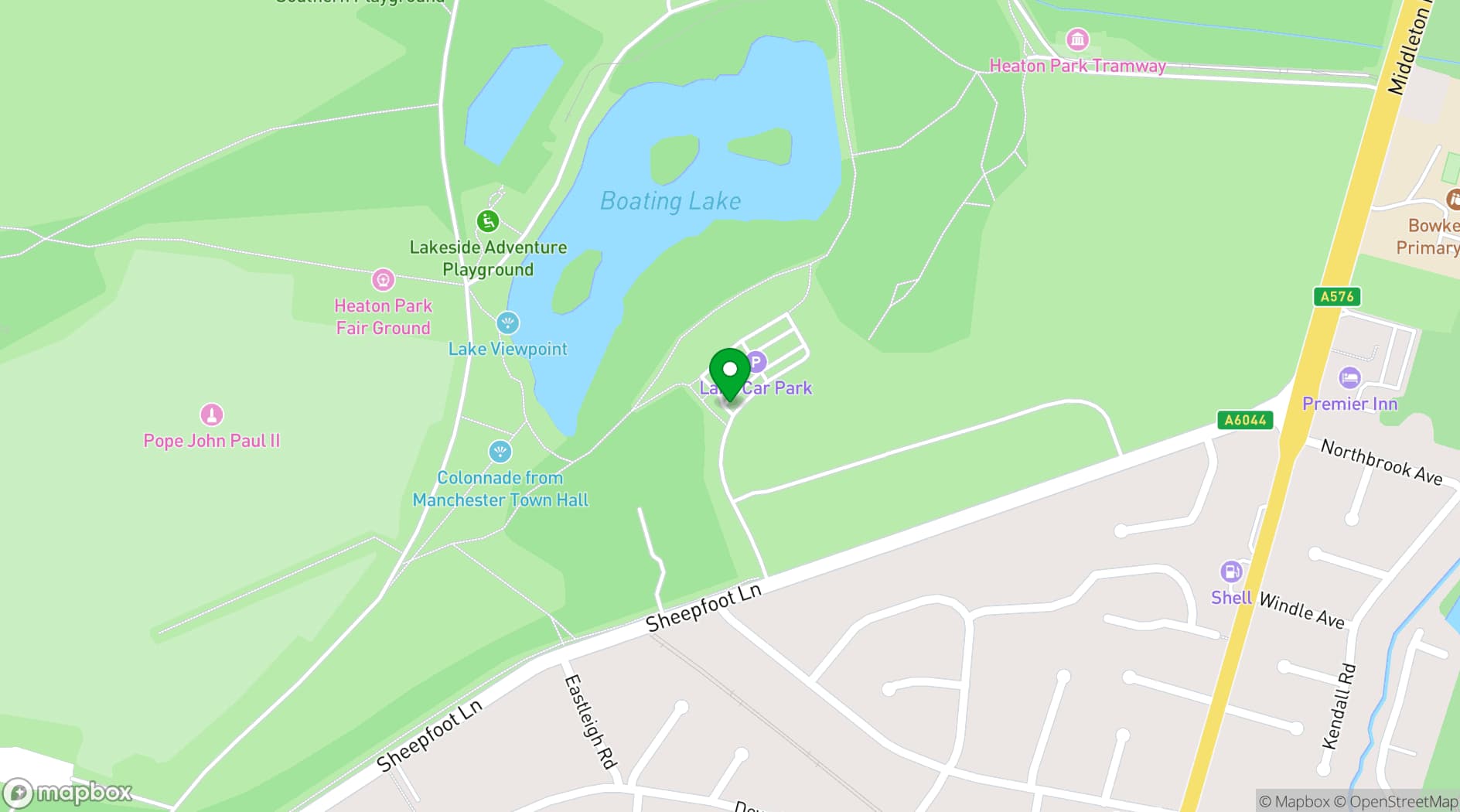 Map showing Heaton Park