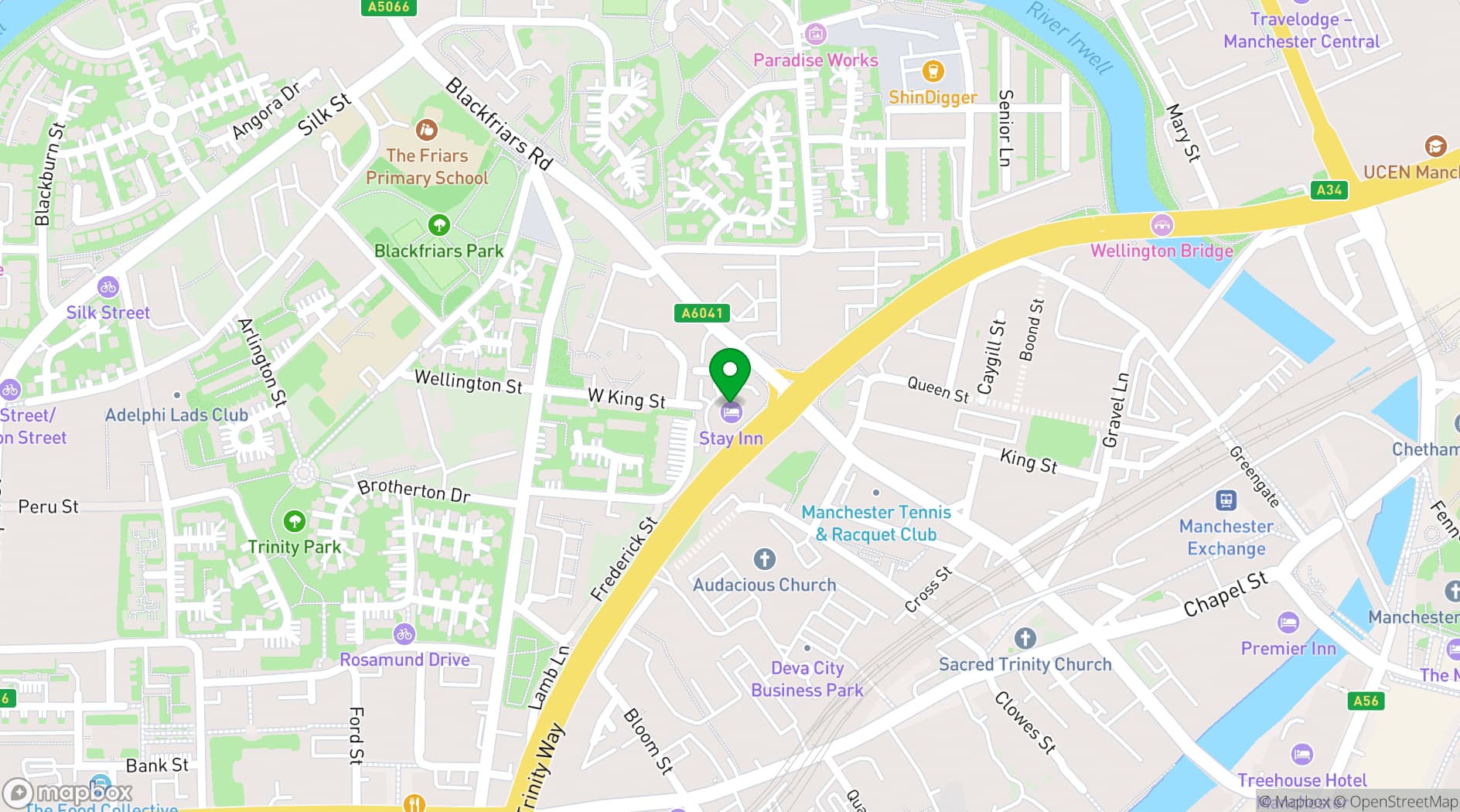 Map showing Stay Inn Hotel