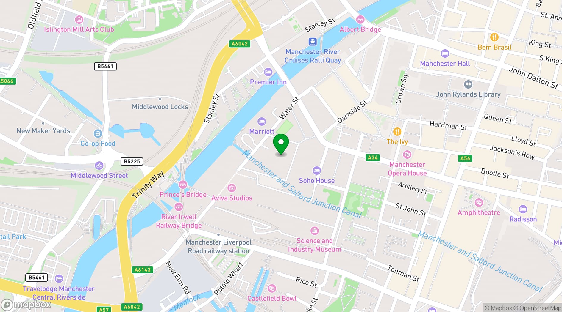 Map showing Pitch Golf Manchester