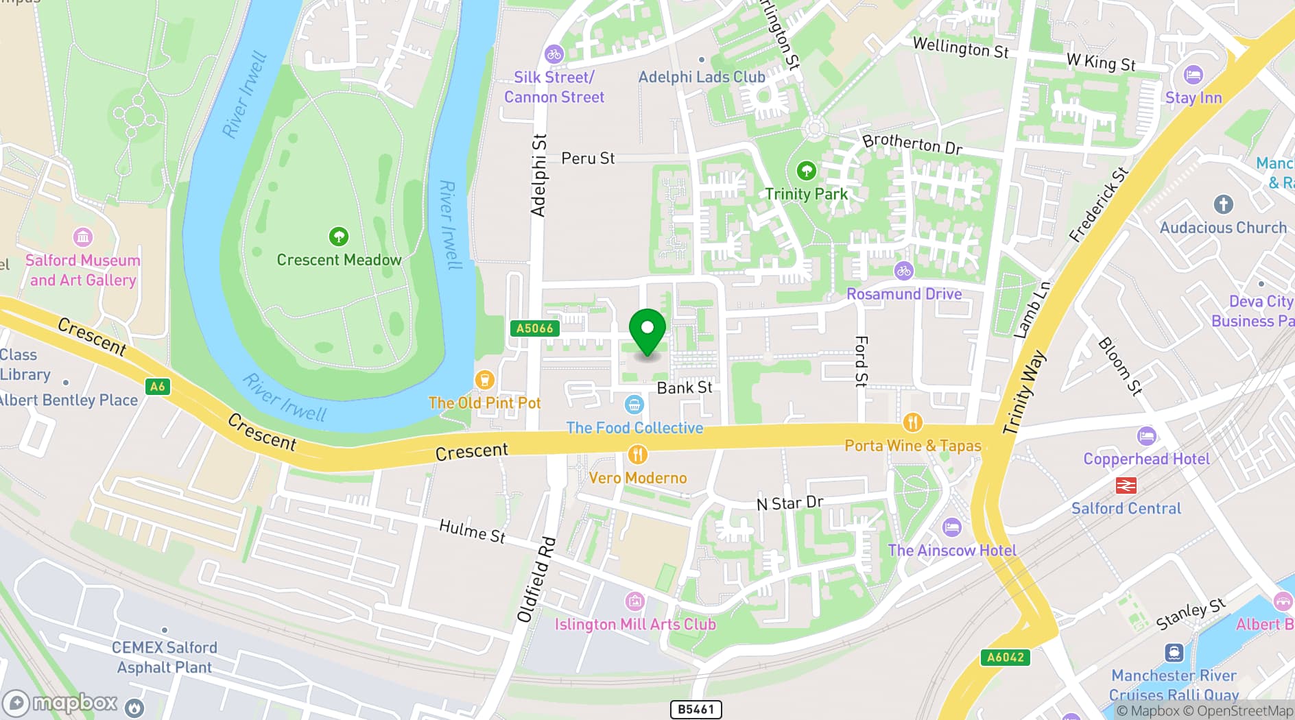 Map showing Saint Philips Chapel Street