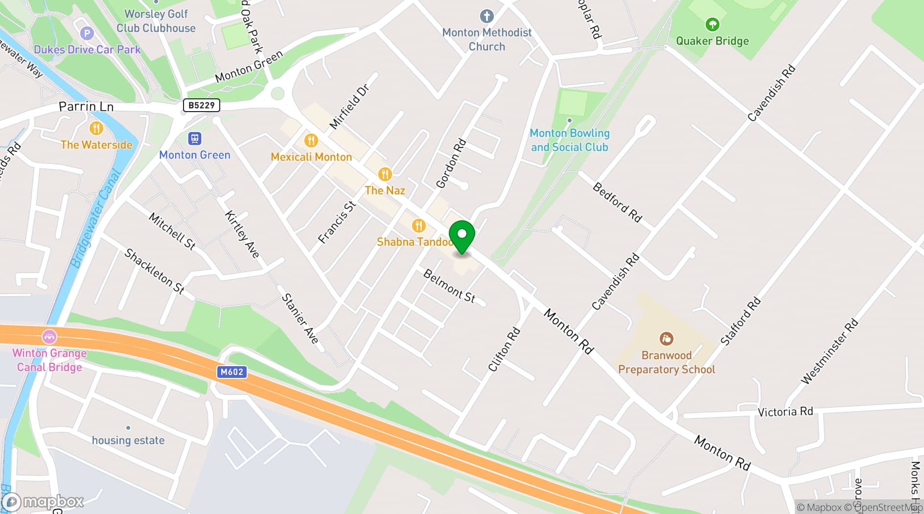 Map showing Garden Bar & Restaurant Monton