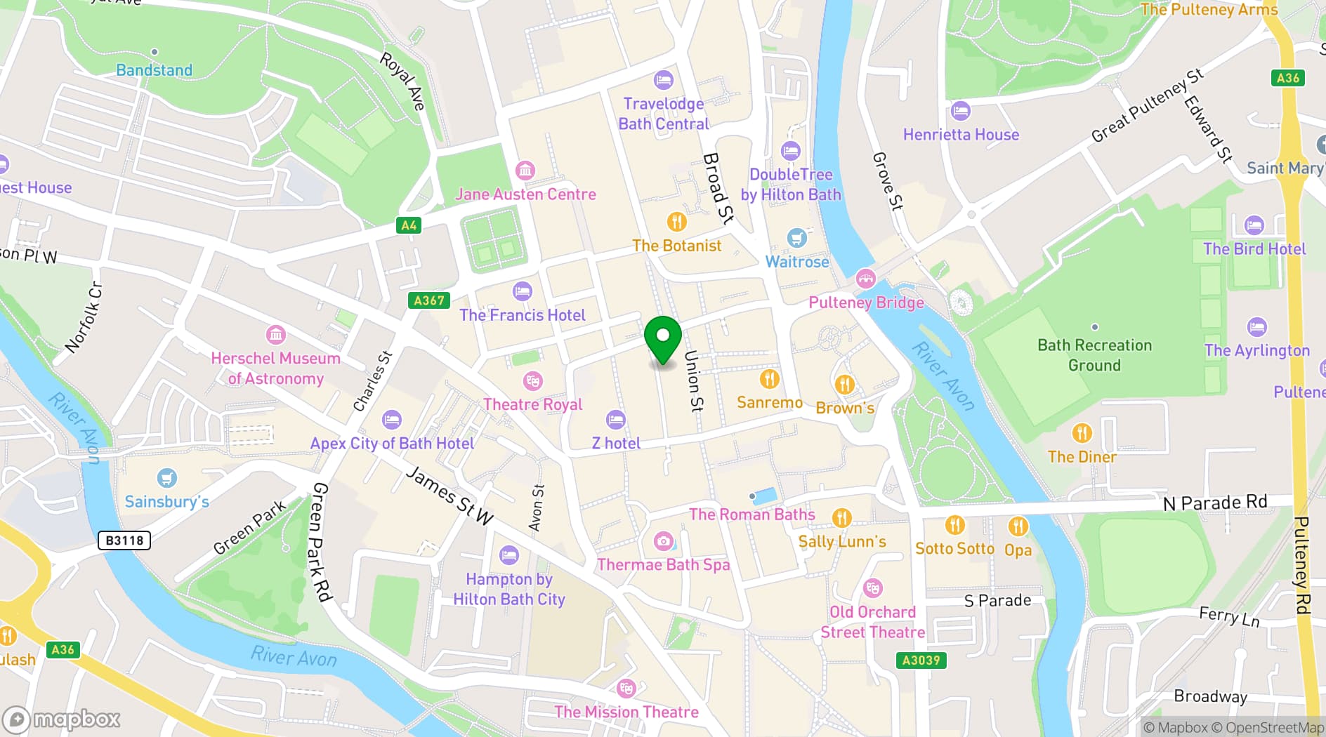 Map showing Bath Meeting Rooms