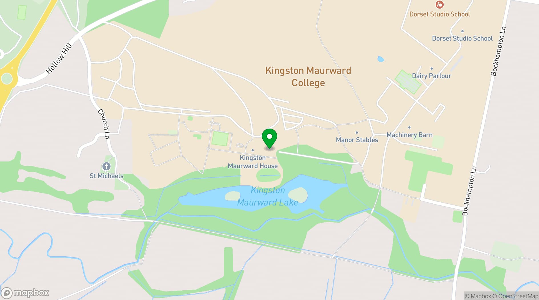 Map showing Kingston Maurward Conferences