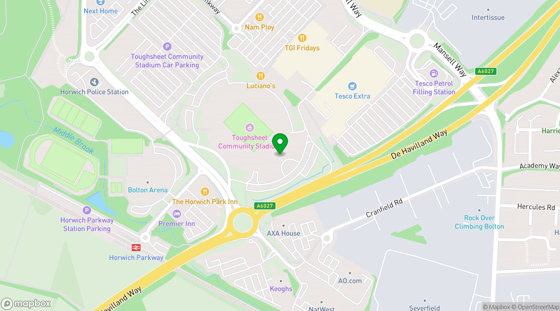 Map showing Bolton Whites Hotel