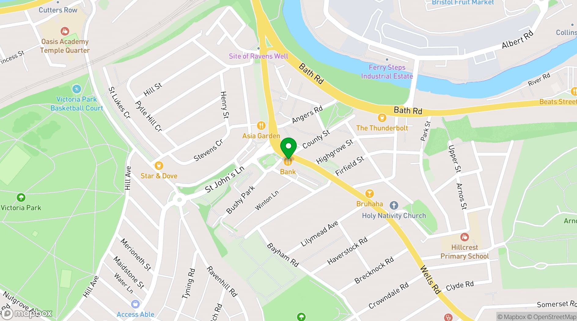 Map showing BANK