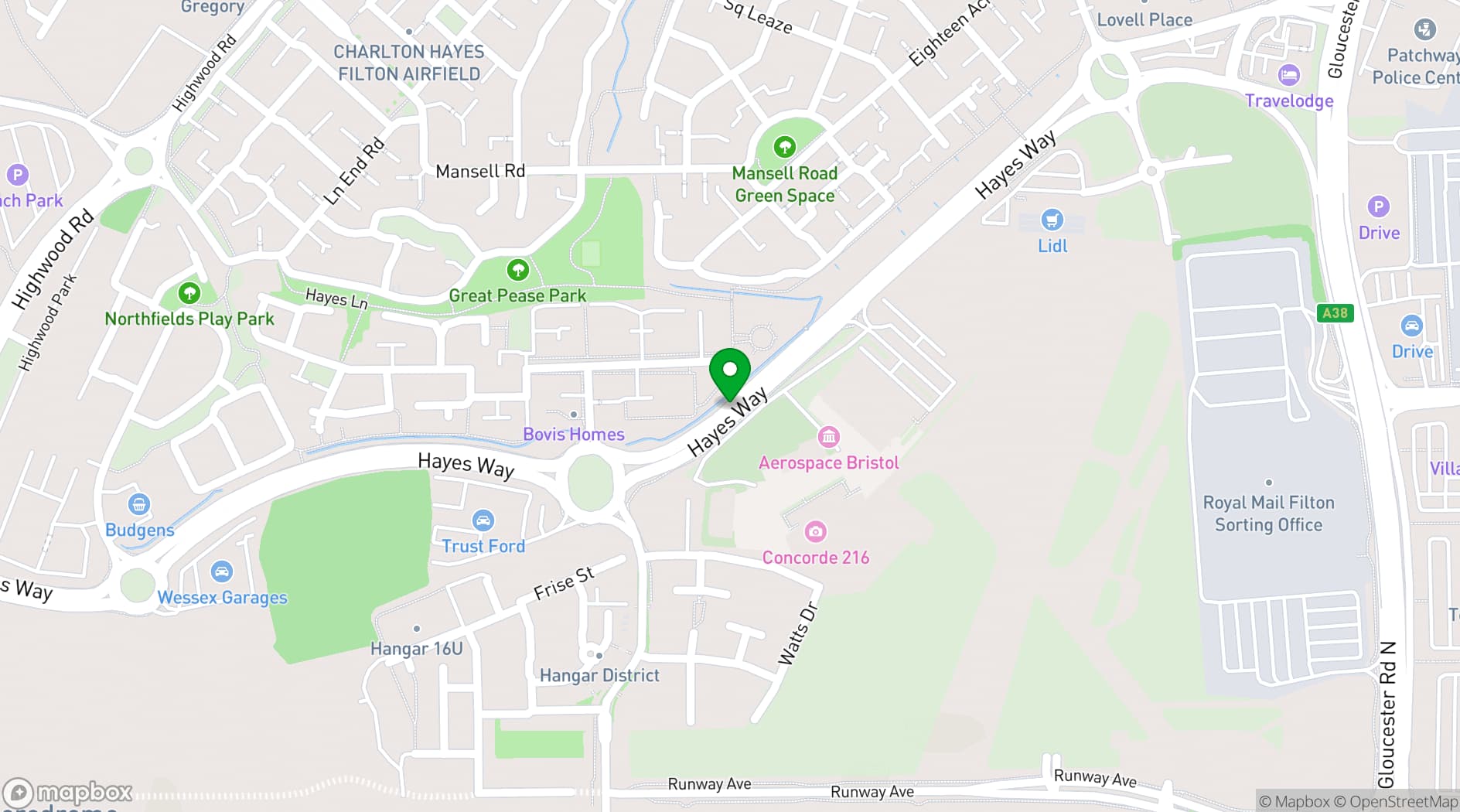 Map showing Aerospace Bristol