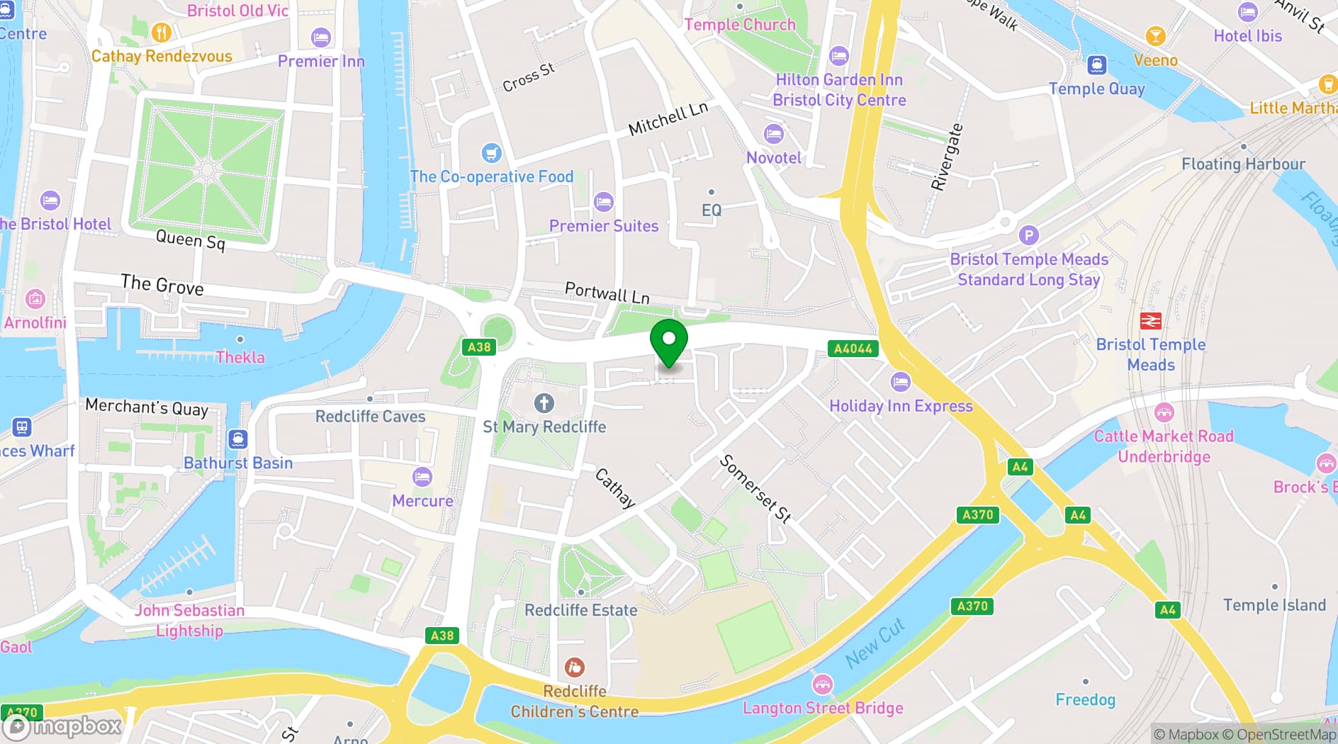 Map showing DoubleTree by Hilton Bristol City Centre