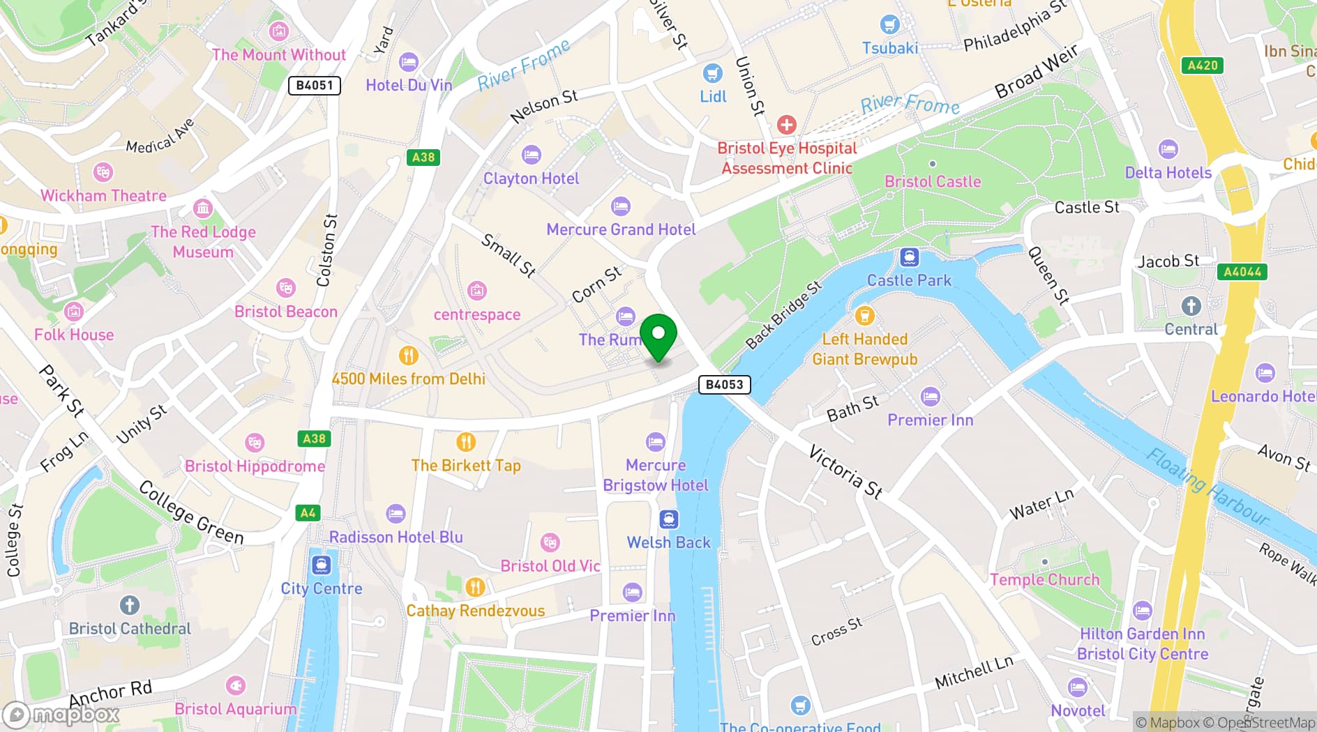 Map showing St Nicholas Bristol