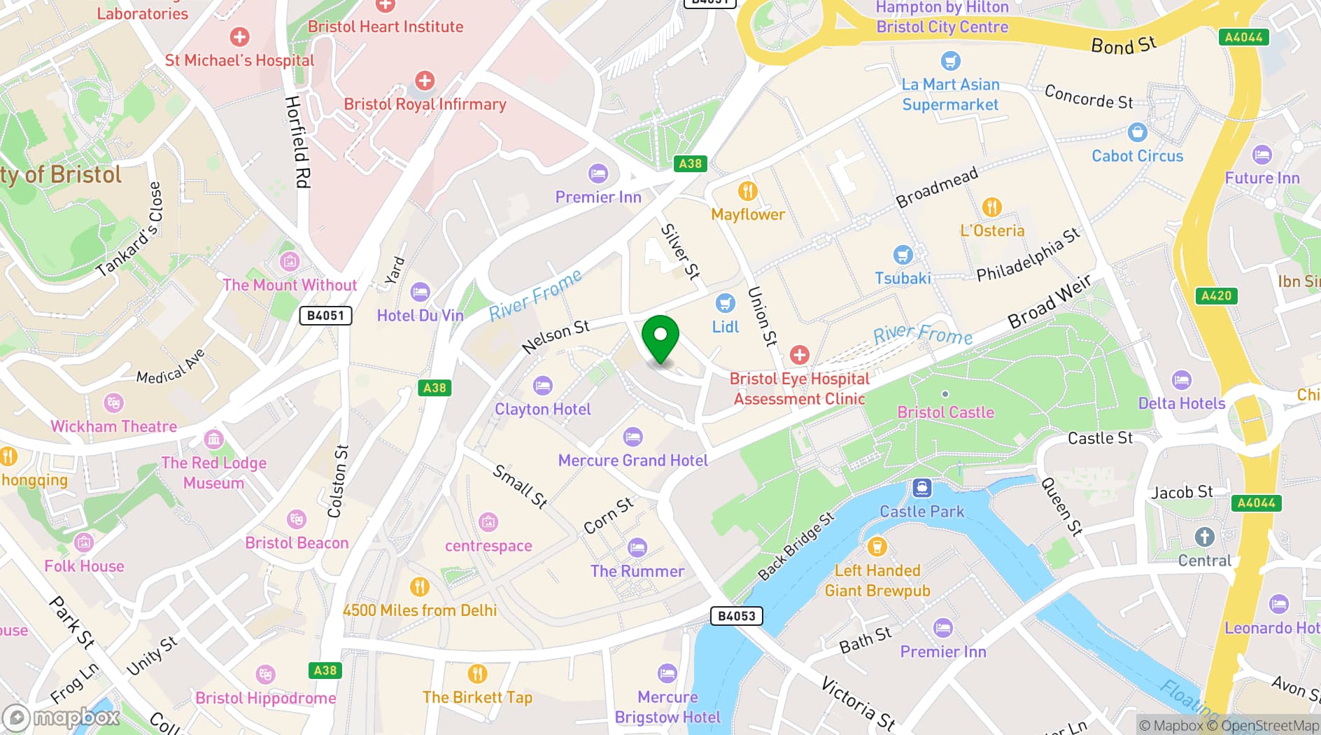 Map showing Whistle Punks Urban Axe Throwing - Bristol