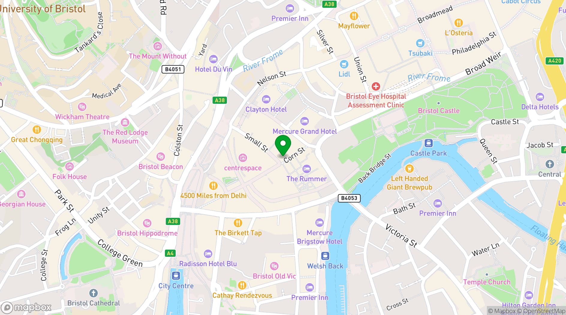 Map showing Bristol Habour Hotel 