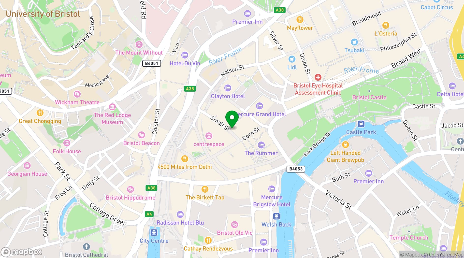 Map showing Blame Gloria Bristol