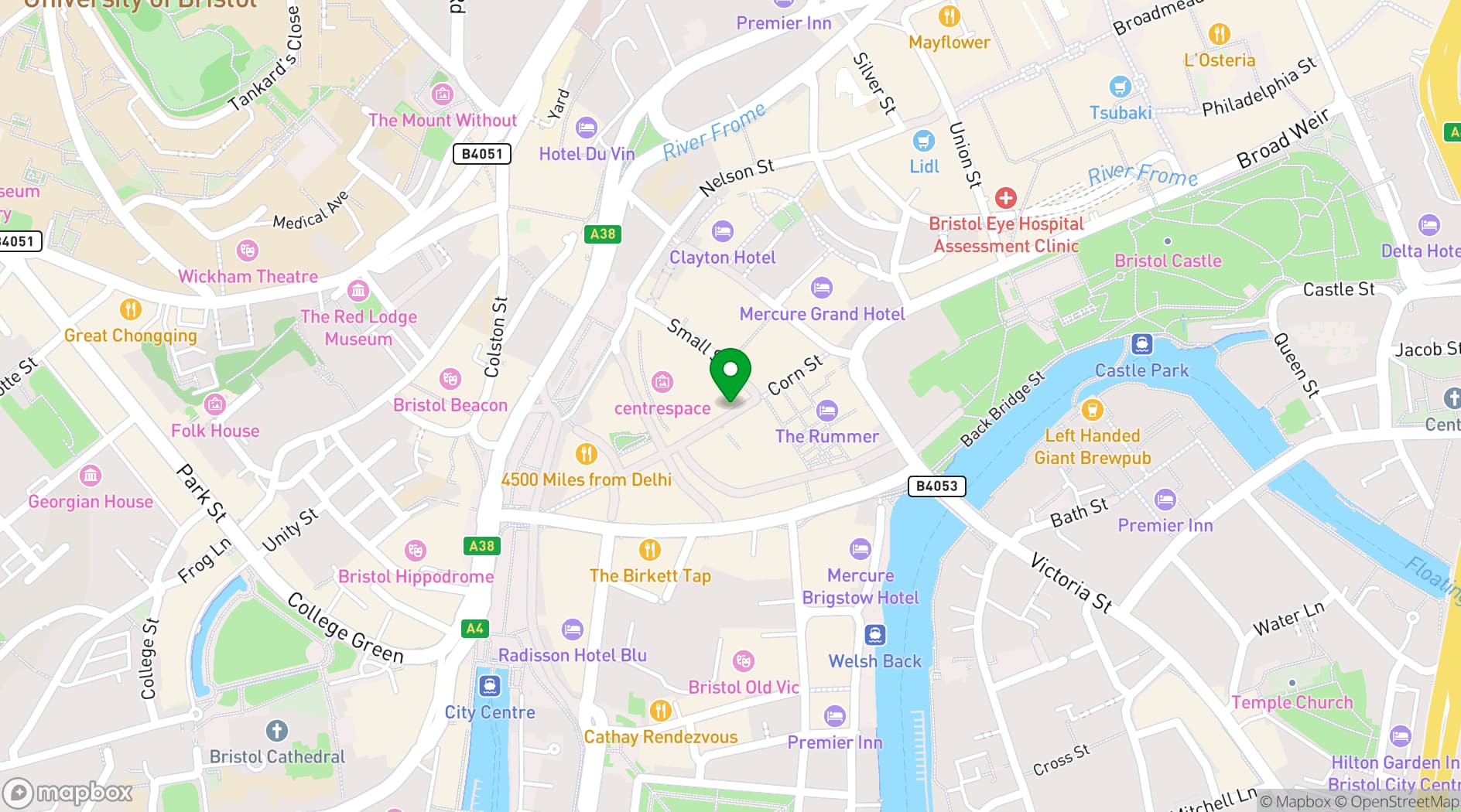 Map showing Dirty Martini – Bristol
