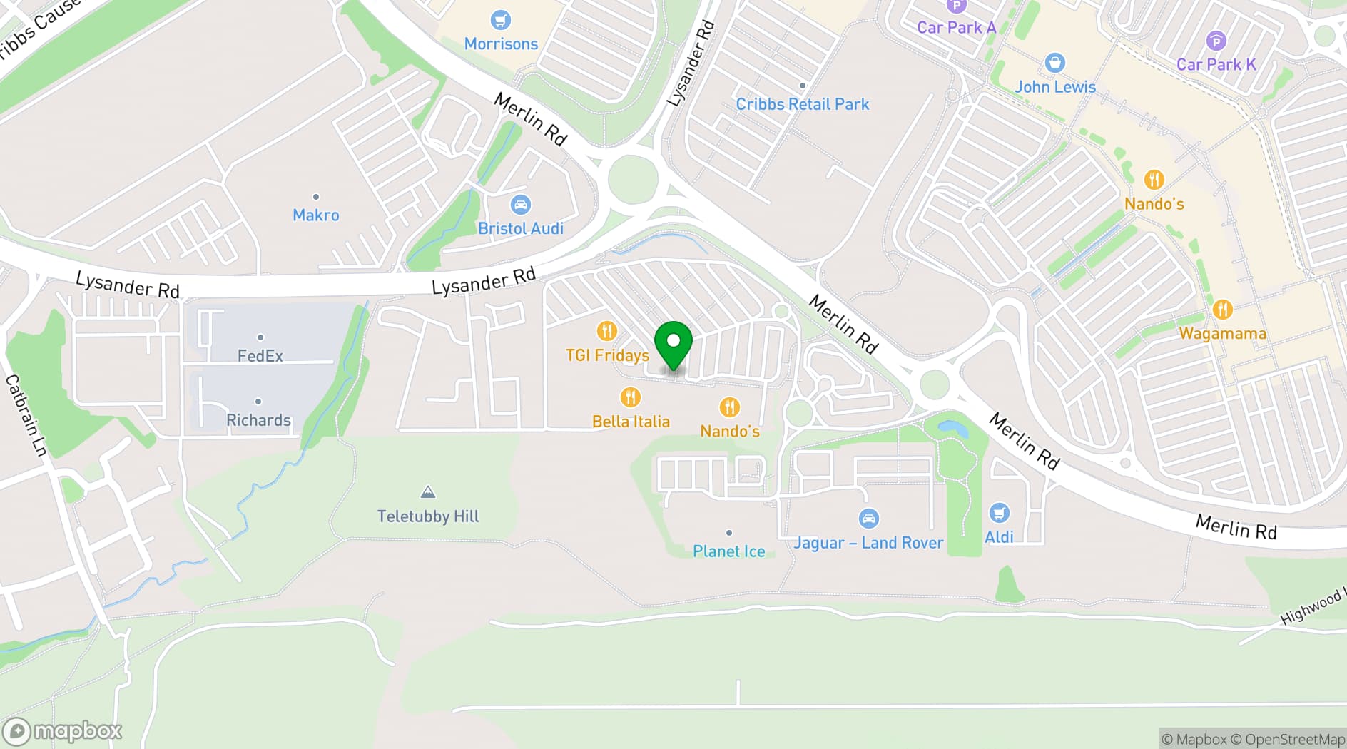 Map showing Vue Bristol - Cribbs Causeway