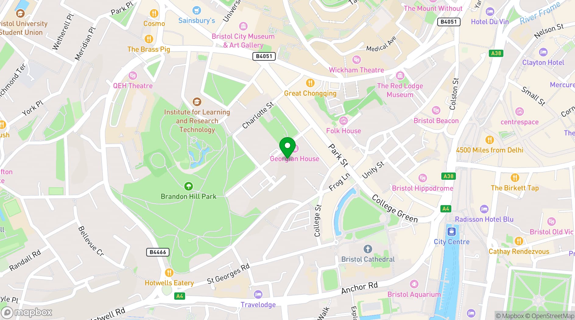 Map showing St George's Bristol