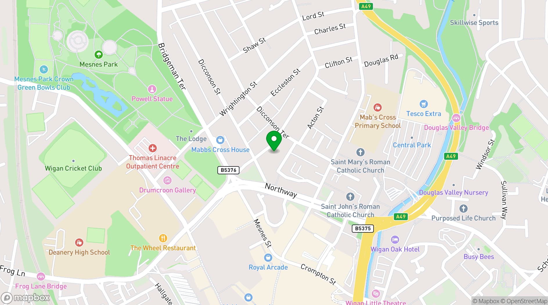 Map showing Real Crafty Wigan
