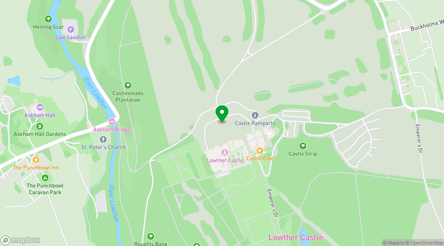 Map showing Lowther Castle