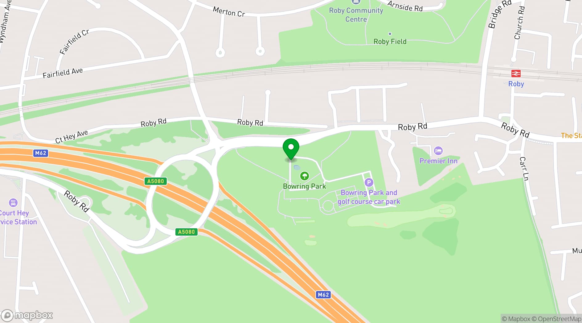 Map showing Bowring Park and Golf Course