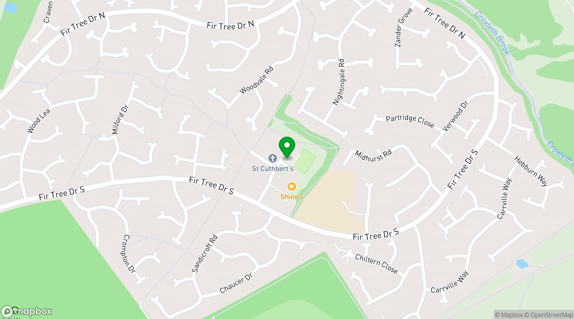 Map showing Rhys Jones Community Centre