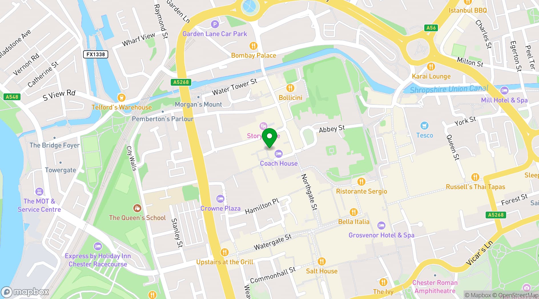 Map showing Exchange Square