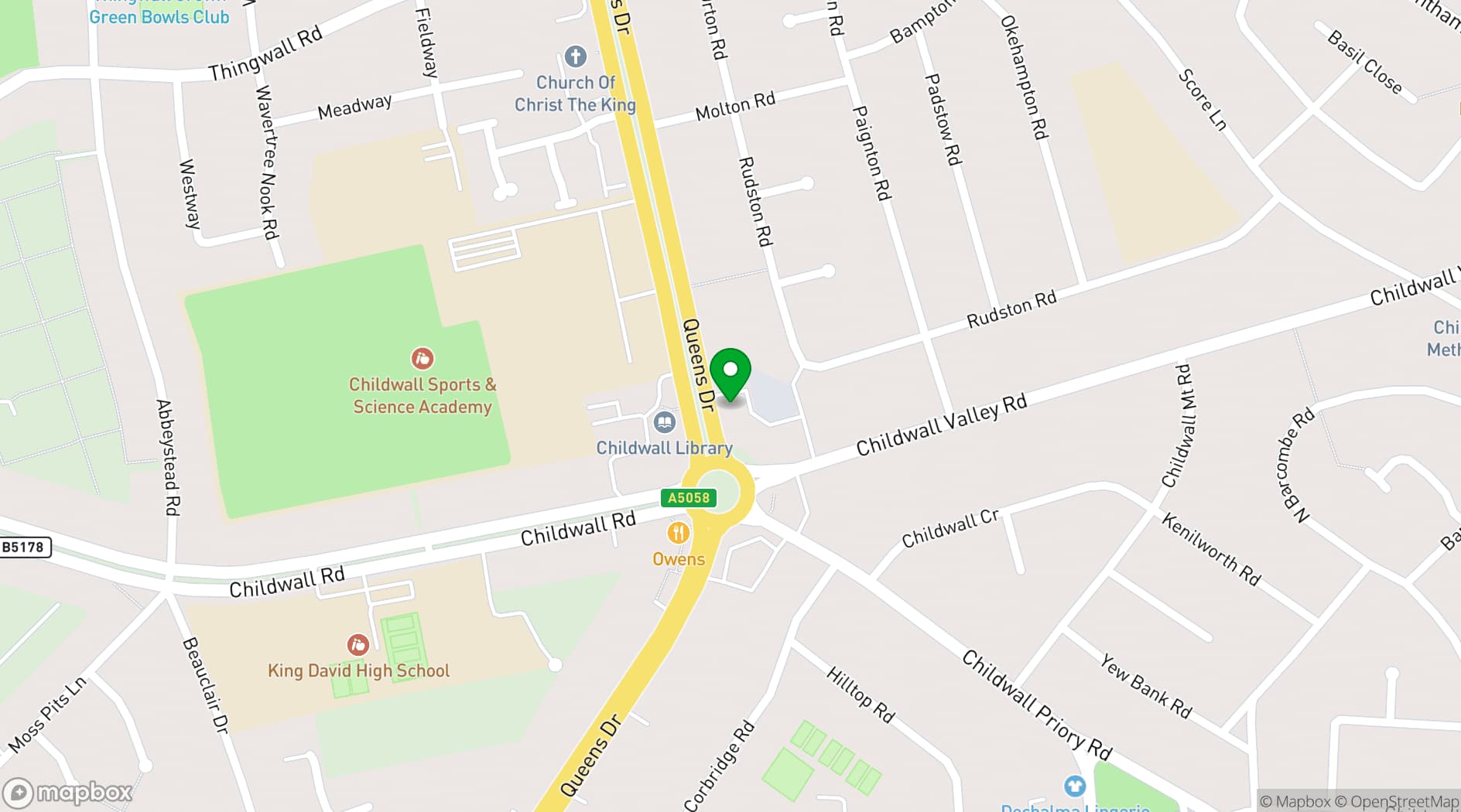 Map showing Childwall Emporium