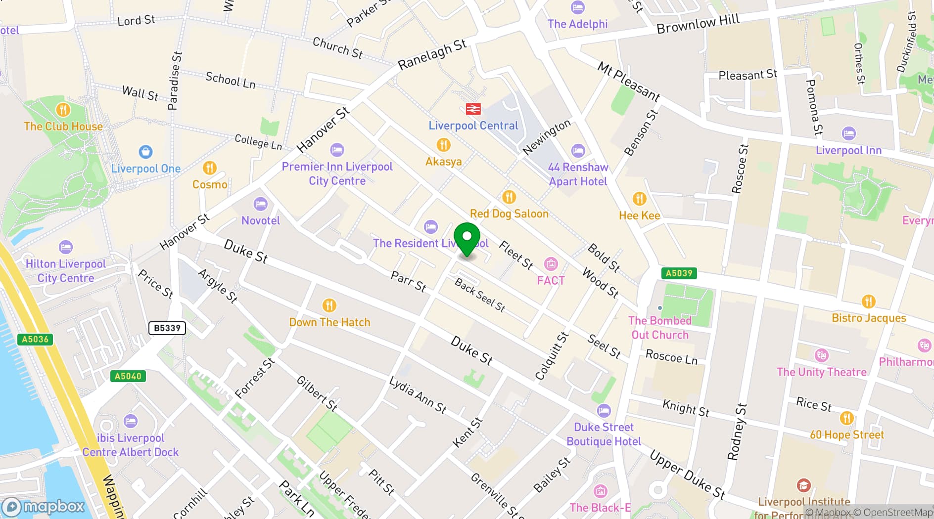 Map showing The Zanzibar Club
