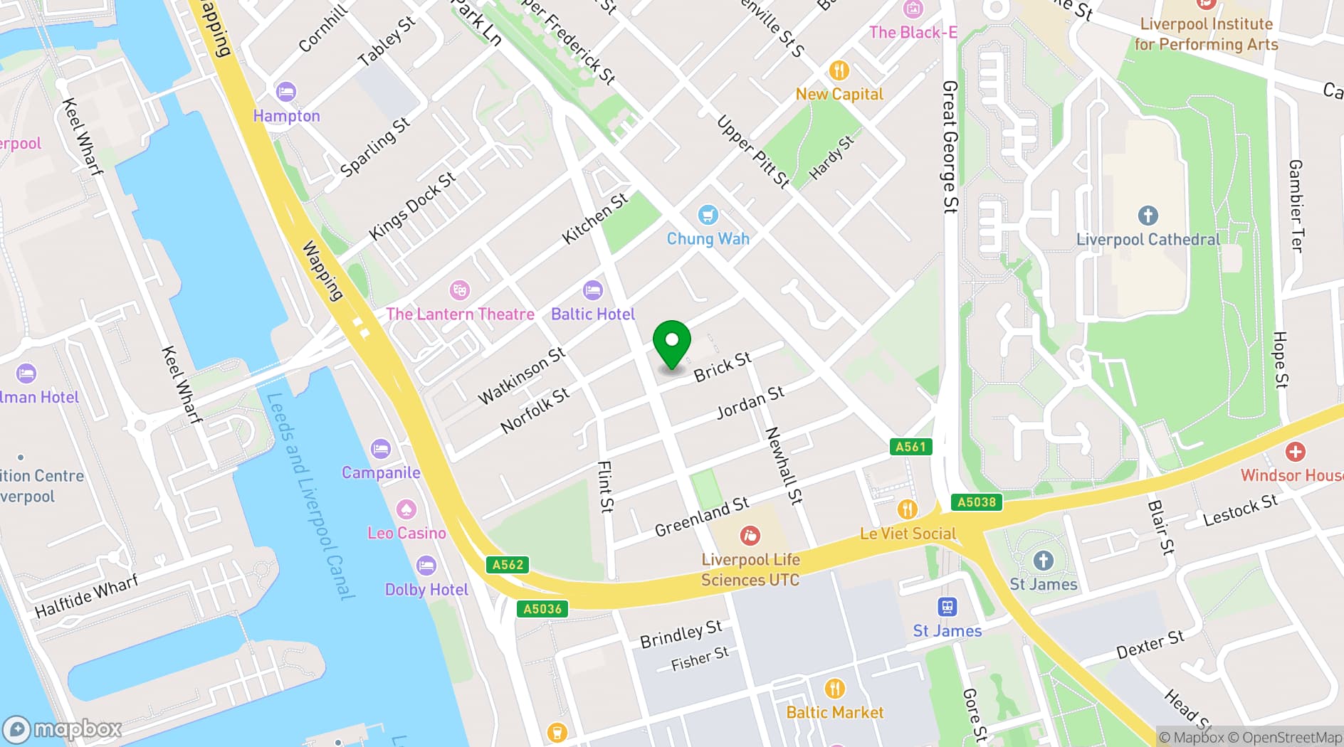 Map showing Brick Street