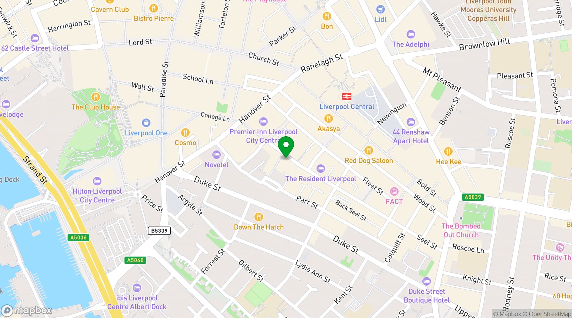 Map showing Kazimier Stockroom