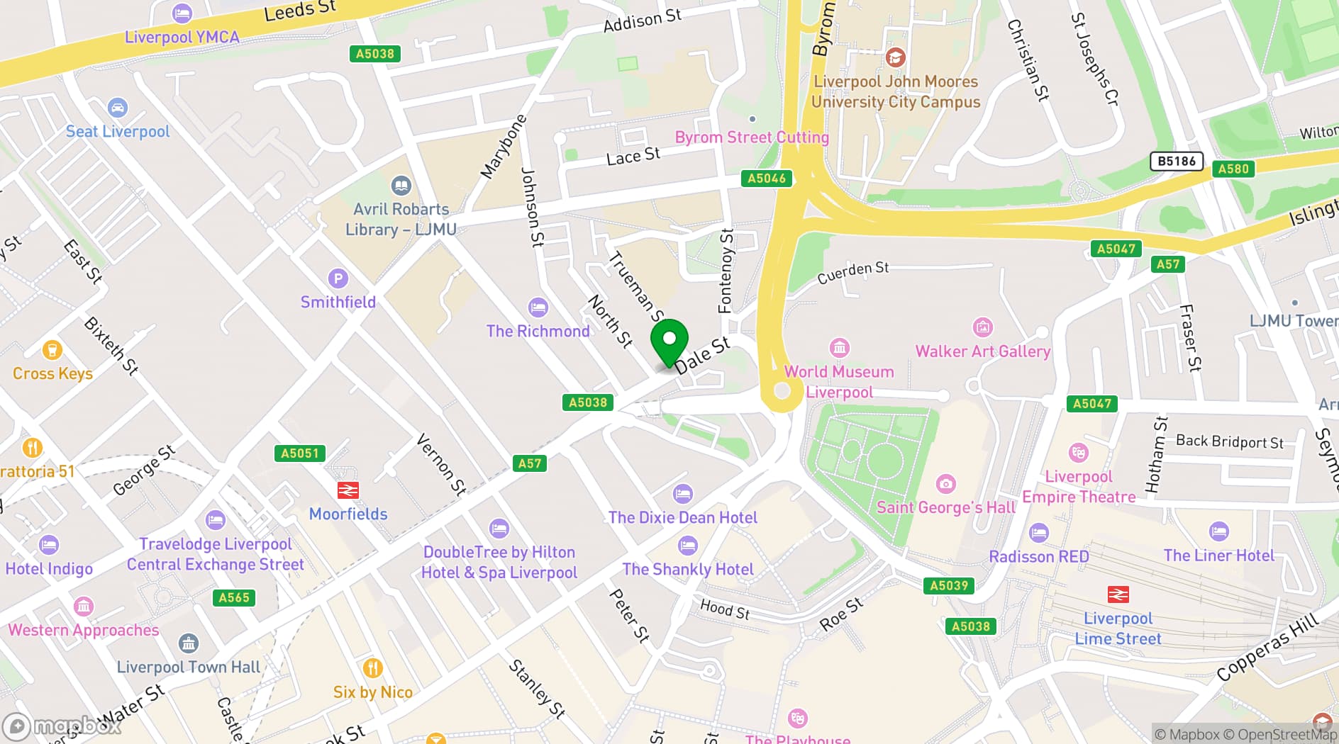 Map showing Queensway Coffee House