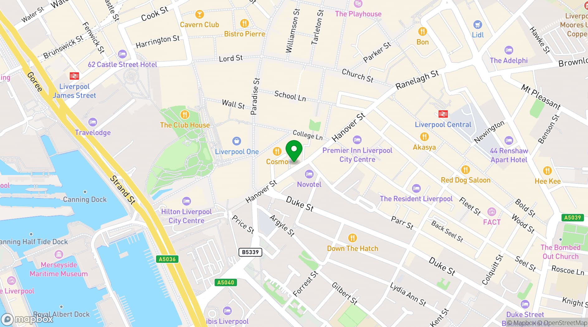 Map showing leveltap