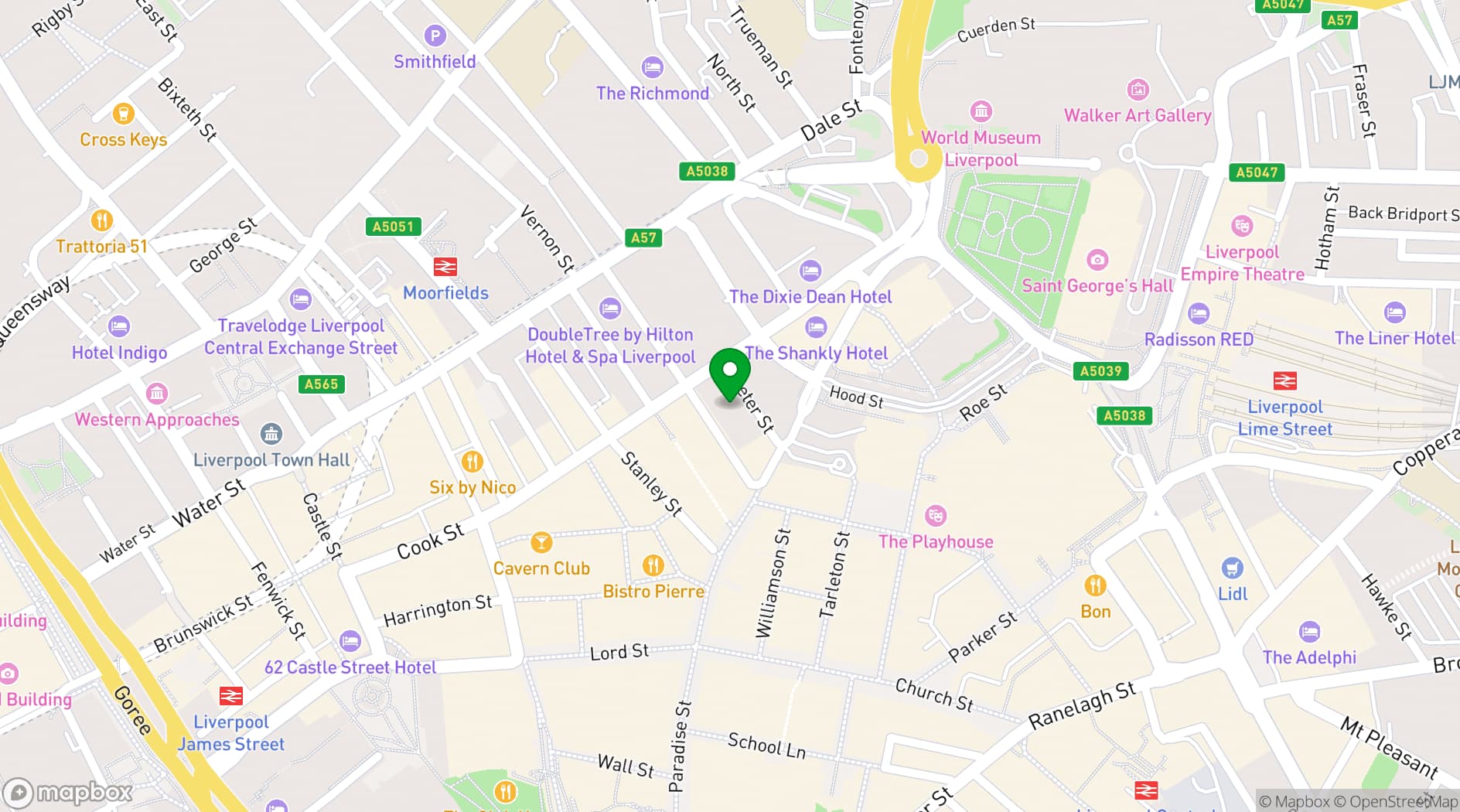 Map showing Jam restaurant and bar
