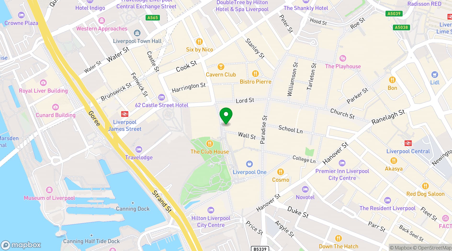 Map showing Gravity Max - Liverpool