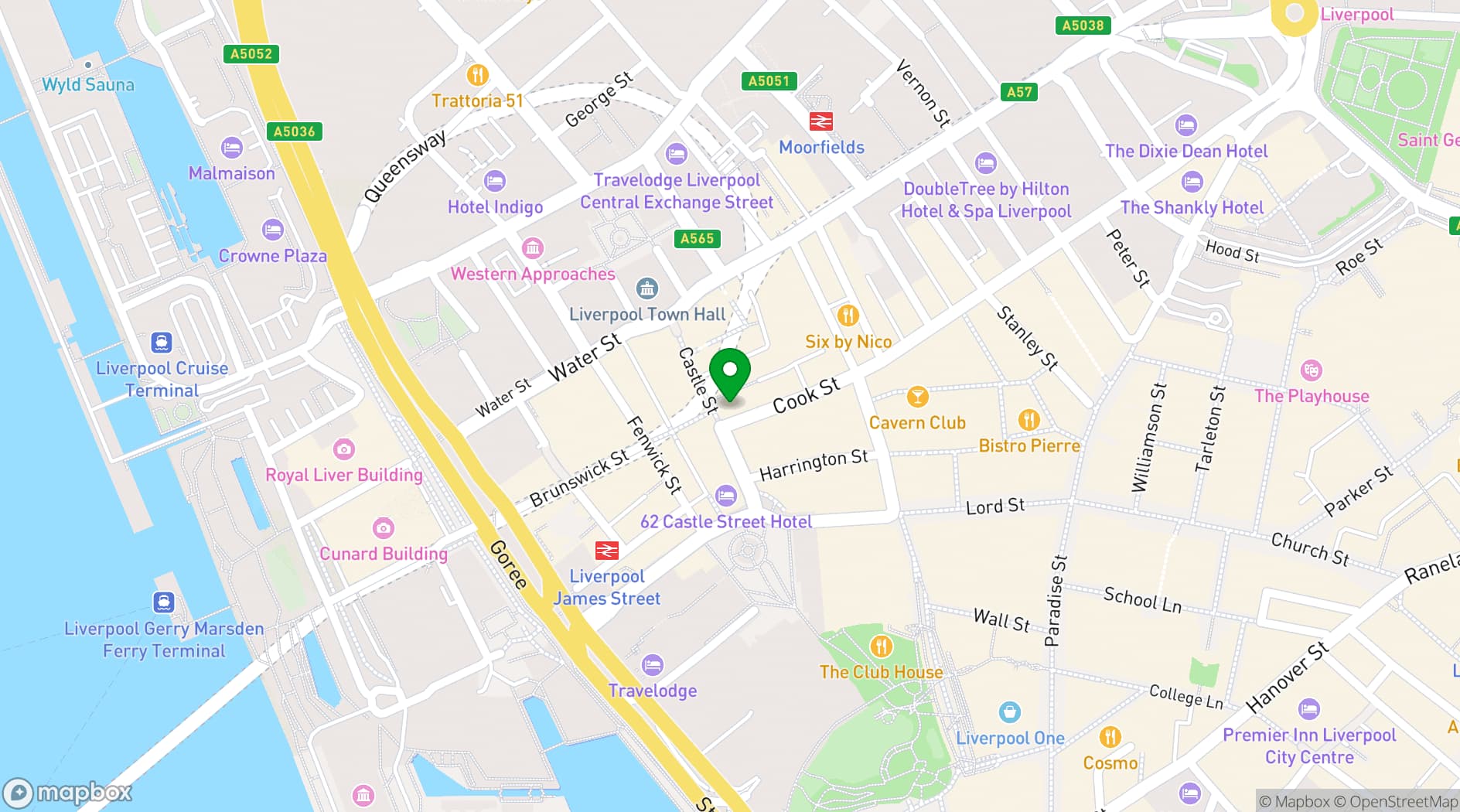 Map showing The Ivy Liverpool Brasserie
