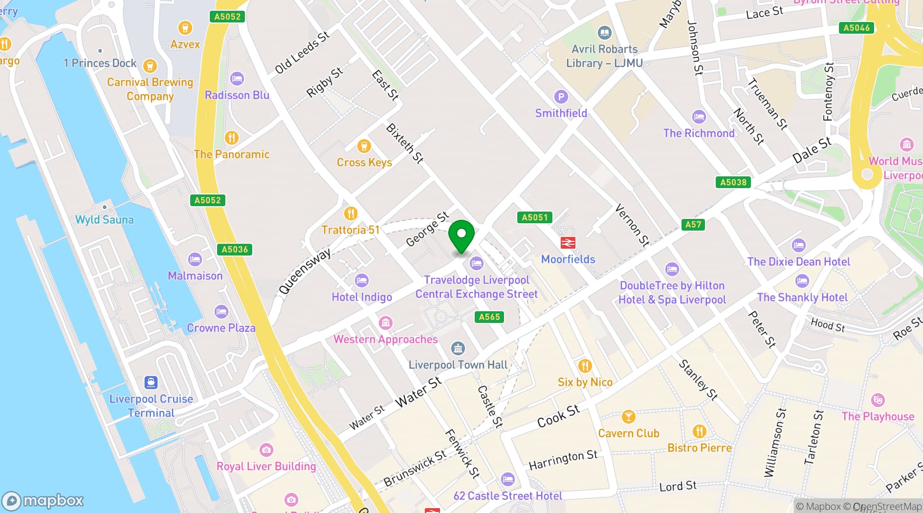 Map showing Royal Liver Suite