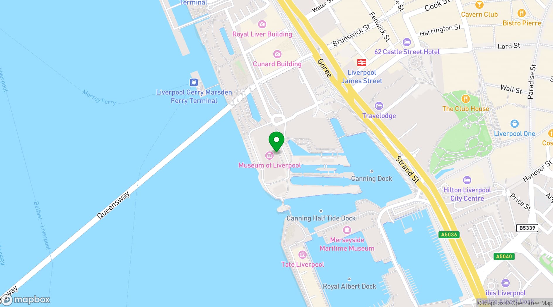 Map showing Museum of Liverpool