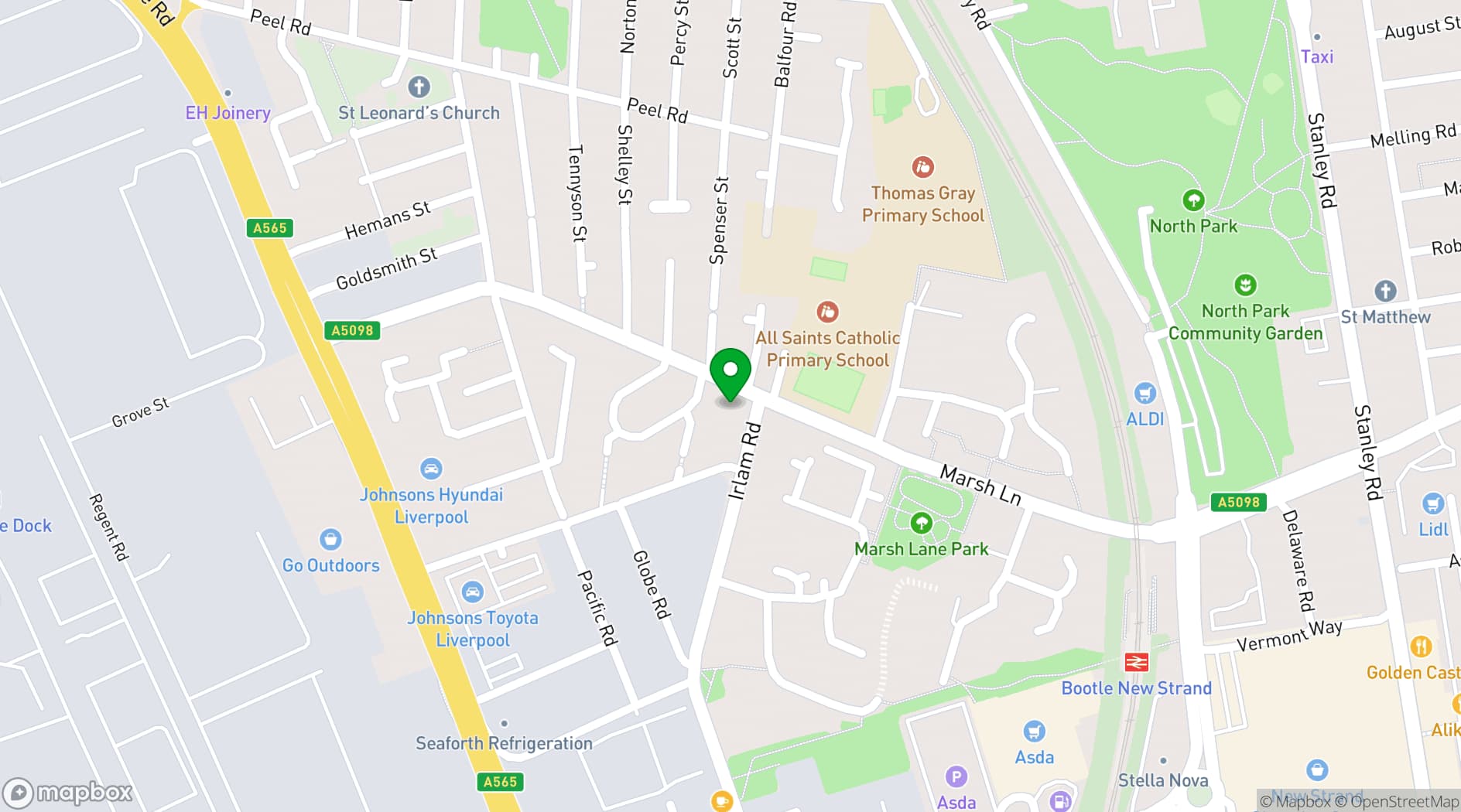 Map showing Brunswick Youth and Community Centre