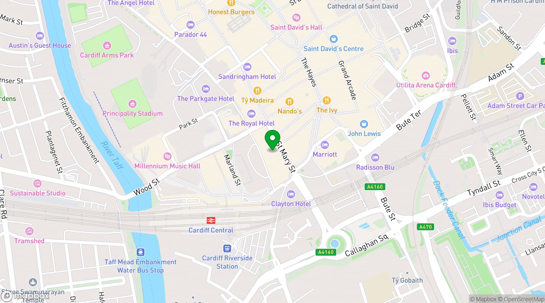 Map showing Par 59 Cardiff