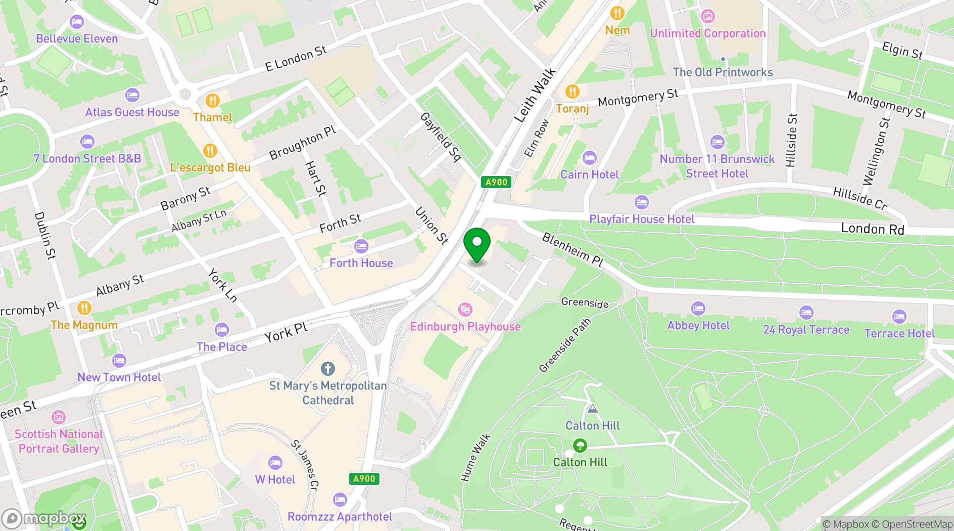 Map showing Courtyard by Marriott Edinburgh City